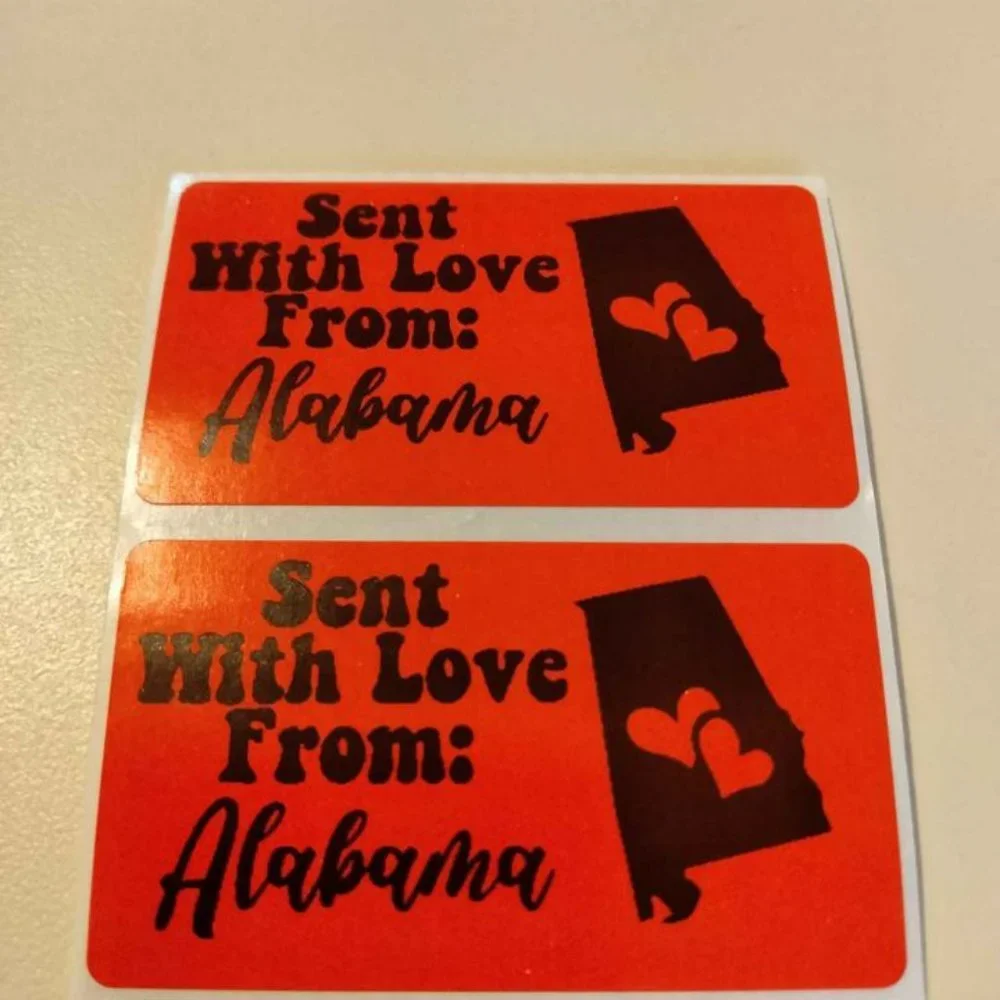 💙100 Alabama- Shipping Labels Thermal Packaging Stickers 2.25